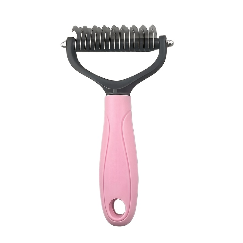 TEMU Large Stainless Steel Double-sided Pet Detangling Grooming Comb, Knot Remover And Shedding Comb For Smoothing Fur, Detangling Rake Comb Grooming