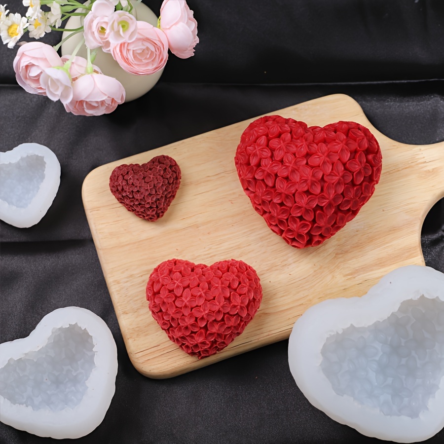 

Silicone Heart Rose Flower Design Candle Wax Melt Mold, Chocolate Baking Mold, Aromatherapy Soap Making Mold, Valentine's Day Crafting Supplies - 1pc