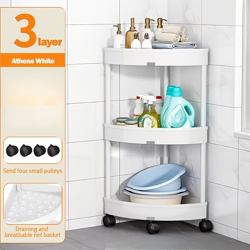TEMU 1pc Durable Bathroom Storage Rack | Multi Layer Classification Bathroom Storage Organizing Rack | Increased Capacity | Strong Load Capacity |