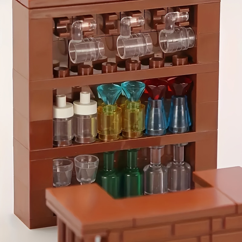 Wooden Bar Set with Stackable Building Toy