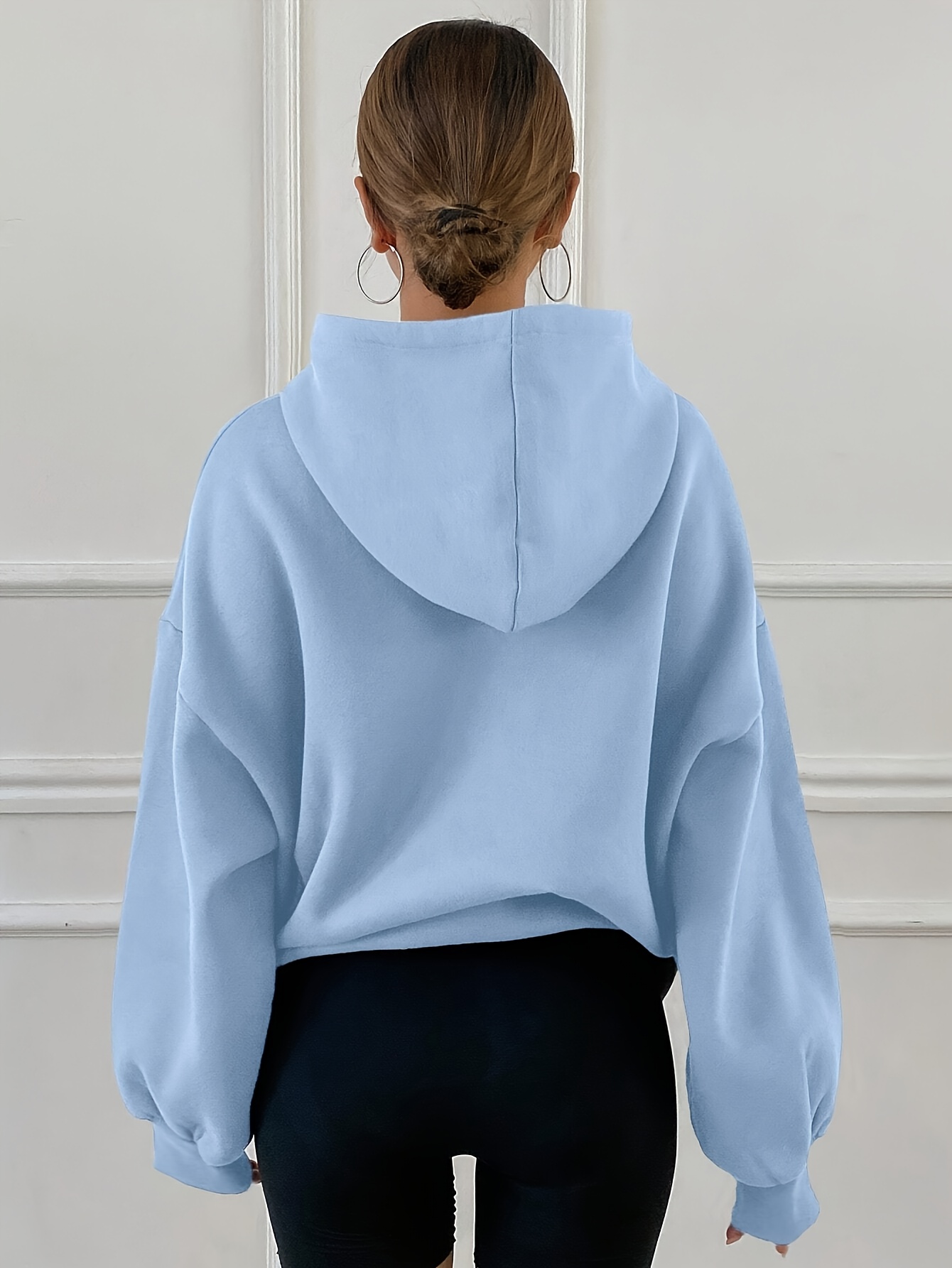 Oversized Womens Blue Hoody Gym Baby Blue Hoodie Oversized Women