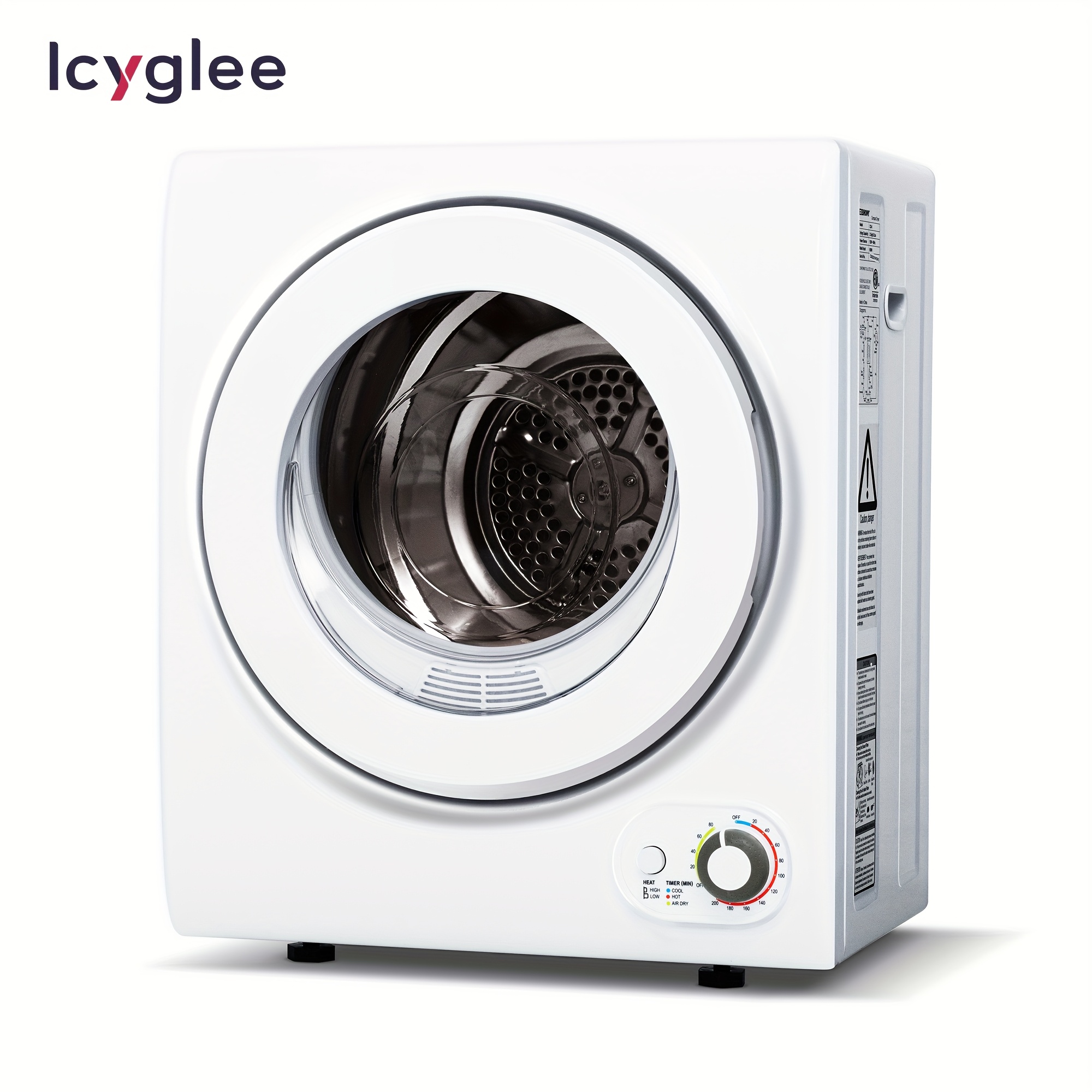 

Icyglee 110v Compact Laundry Dryer 850w Portable Clothes Dryer 1.6 Cu.ft Front-loading Stainless Steel Electric Dryer With A Stainless Steel Tub, Ideal For Apartments, Rvs, Dorms, White,