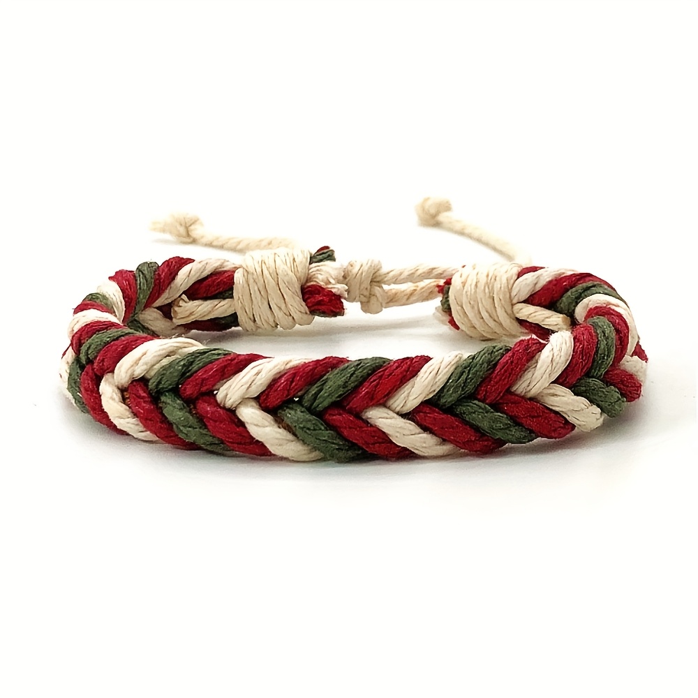 TEMU Nouveau Bracelet à en Corde de Style Ethnique Vintage pour Homme Printemps/Été, Bracelet de Couple Bohème Népalais Multicolore, Corde de Main
