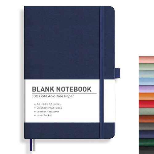 1pc blank journal notebook 192 pages a5 medium size 5 7 x 8 3 leather hardcover 100 gsm thick paper for sketching drawing painting