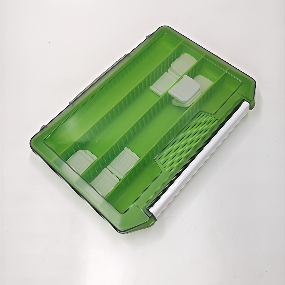 

Green Single-layer Fishing Lure Case With Removable Dividers - Durable Pp Polypropylene Bait Storage Box For Soft Baits And Fishing Hook Accessories
