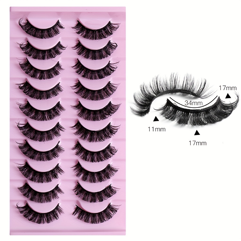 

10 Pairs Eyelashes D Fluffy Striped Eyelashes 3d Effect False Eyelashes Comfortable And