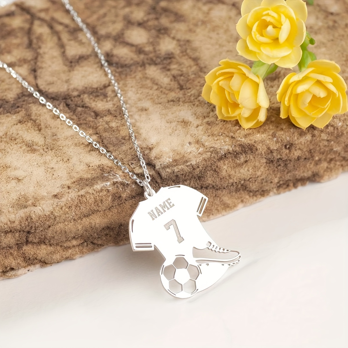 custom soccer football necklace 18k gold plated Temu Germany