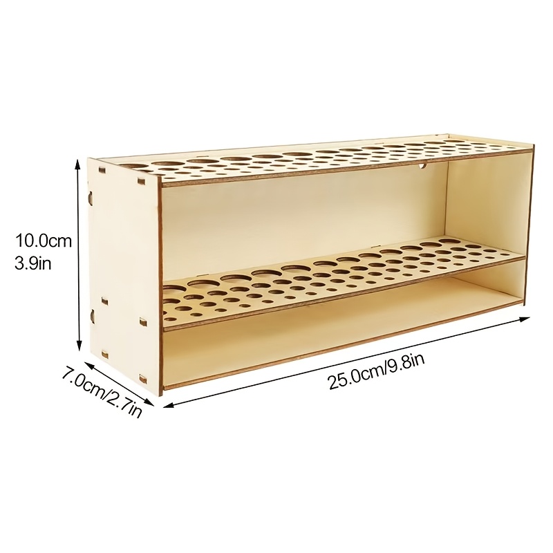 1pc Wooden Large Capacity Multi-hole Paint Brush Organizer Makeup Brush Holder Home Desktop Ornament