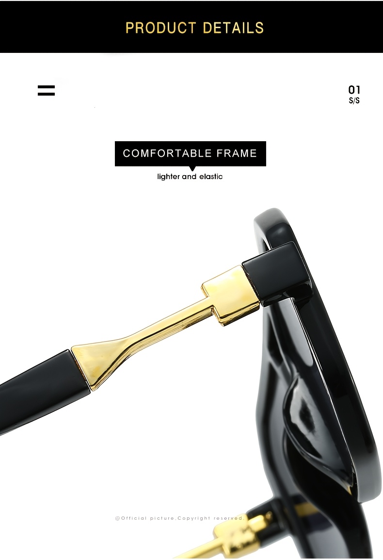 Unisex Square Frame Fashion Glasses - Golden Retro Style with Green Decorative Lenses, Lightweight Polycarbonate Design, Perfect Couple Style, Trendy Accessory, Vintage Design, Fashion Hinge, Must-Have for Individual Trendsetters