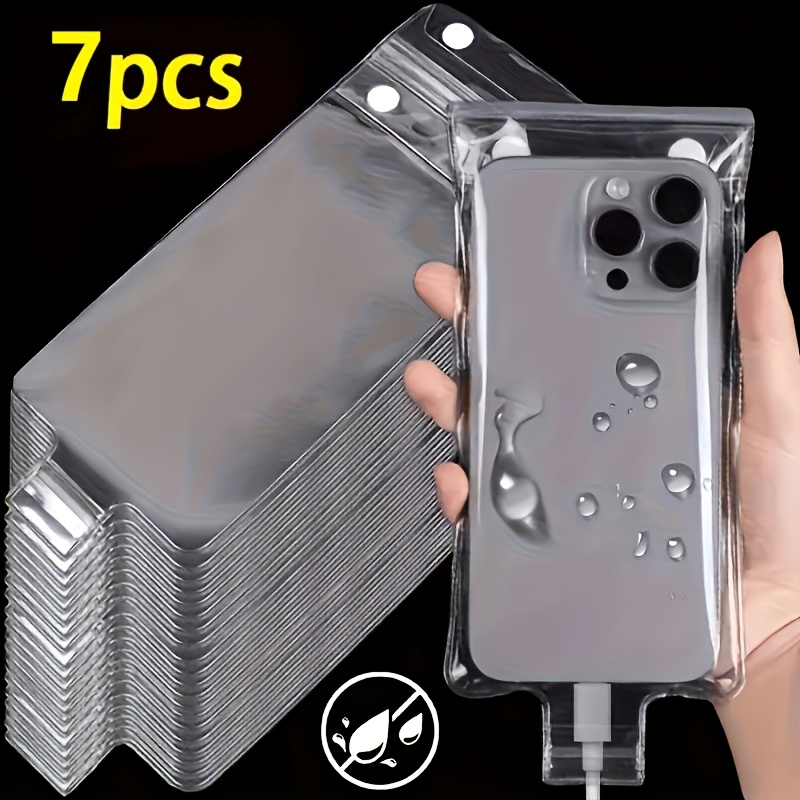 TEMU 7pcs Lockable Phone Case Cover Suitable For Cycling, Touchscreen-compatible Pouch With Closure, Rechargeable Holder For Smartphone For Bicycle