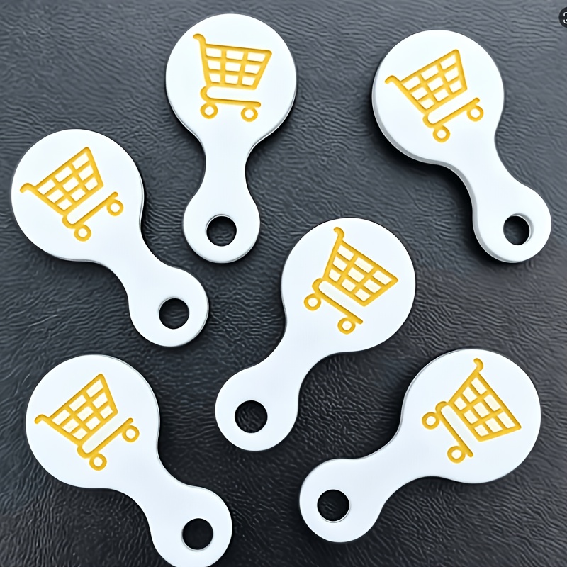 TEMU 6pcs Outil de déverrouillage de chariot de courses d' en PETG, jeton d'ouverture de chariot créatif, clé portable et pour chariots de courses et