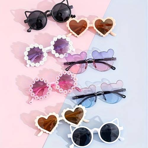 8pcs trendy bear ear and cute cat ear shaped glasses for teens colorful fun parties homecoming season thanksgiving teachers day and halloween gifts
