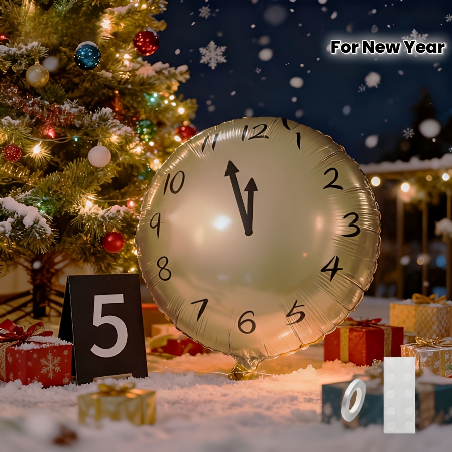 TEMU Black And Golden Color- Countdown Balloon, With Ribbon And , Ideal For Christmas And New Year Countdown Decoration, Suitable For Thanksgiving,