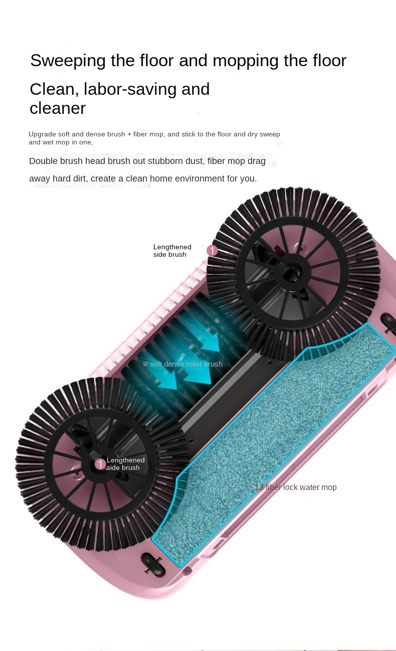 a manual sweeping machine for home use that combines sweeping and mopping in one featuring a broom and dustpan set a broom tool details 5