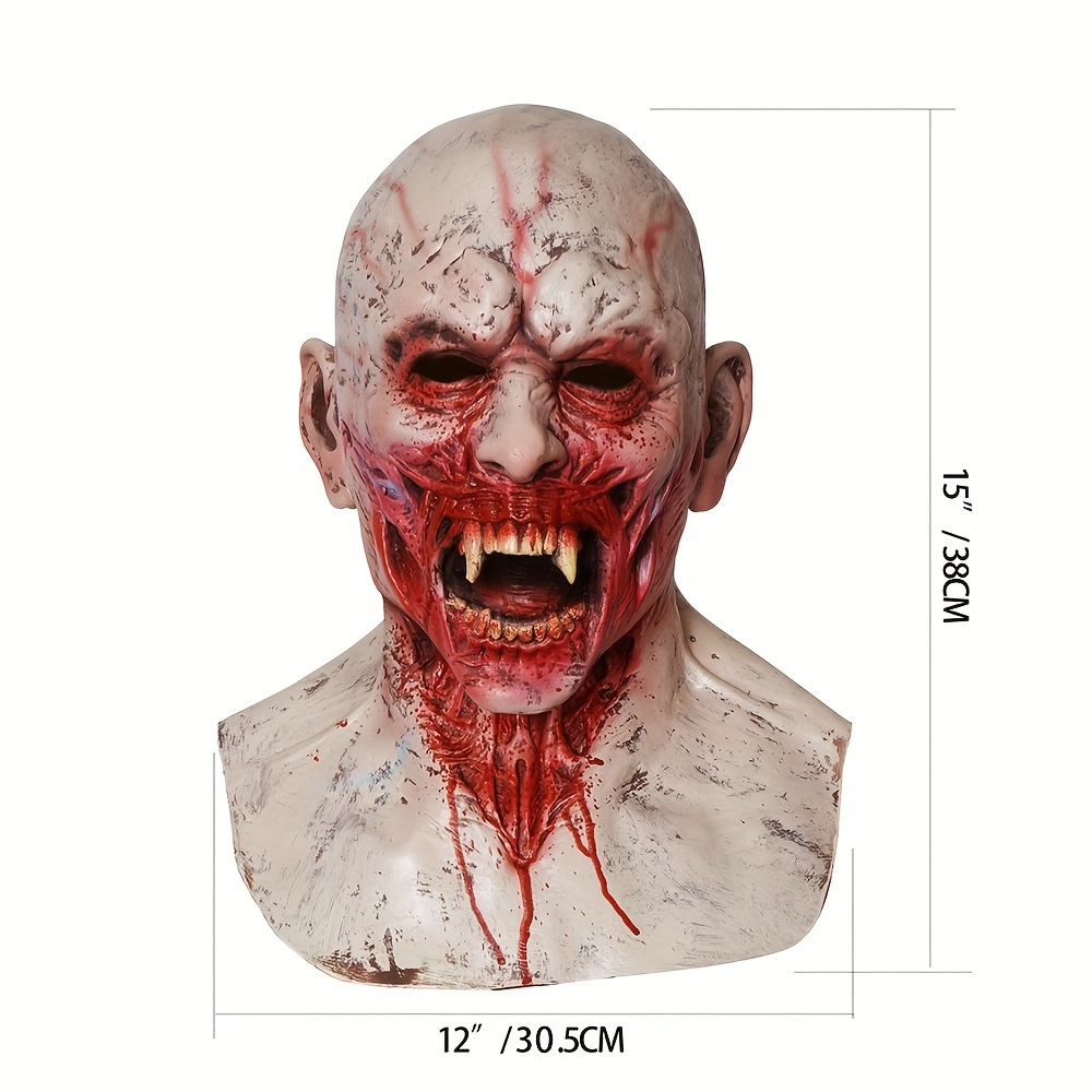 Máscara De Halloween De Látex Realista – Careta De Zombie De 24x20 Cm, Aterradora Y Cómoda Para Adultos