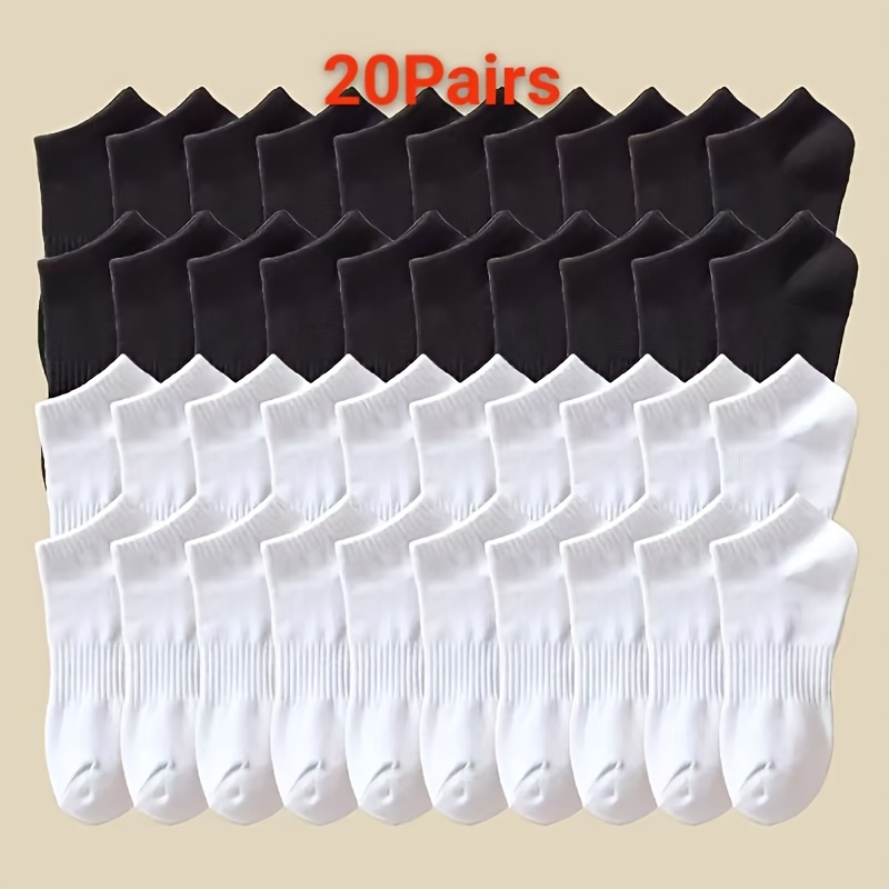 10 Pairs/20 Pairs Solid Color Breathable Soft Comfortable Boat Socks