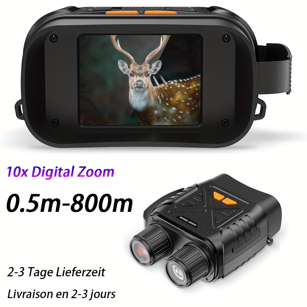 TEMU 2.8" Digital Night Vision Binoculars 10x Infrared, Binoculars Day And Night, Binoculars For Bird Watching, Digital Binoculars, Hunting