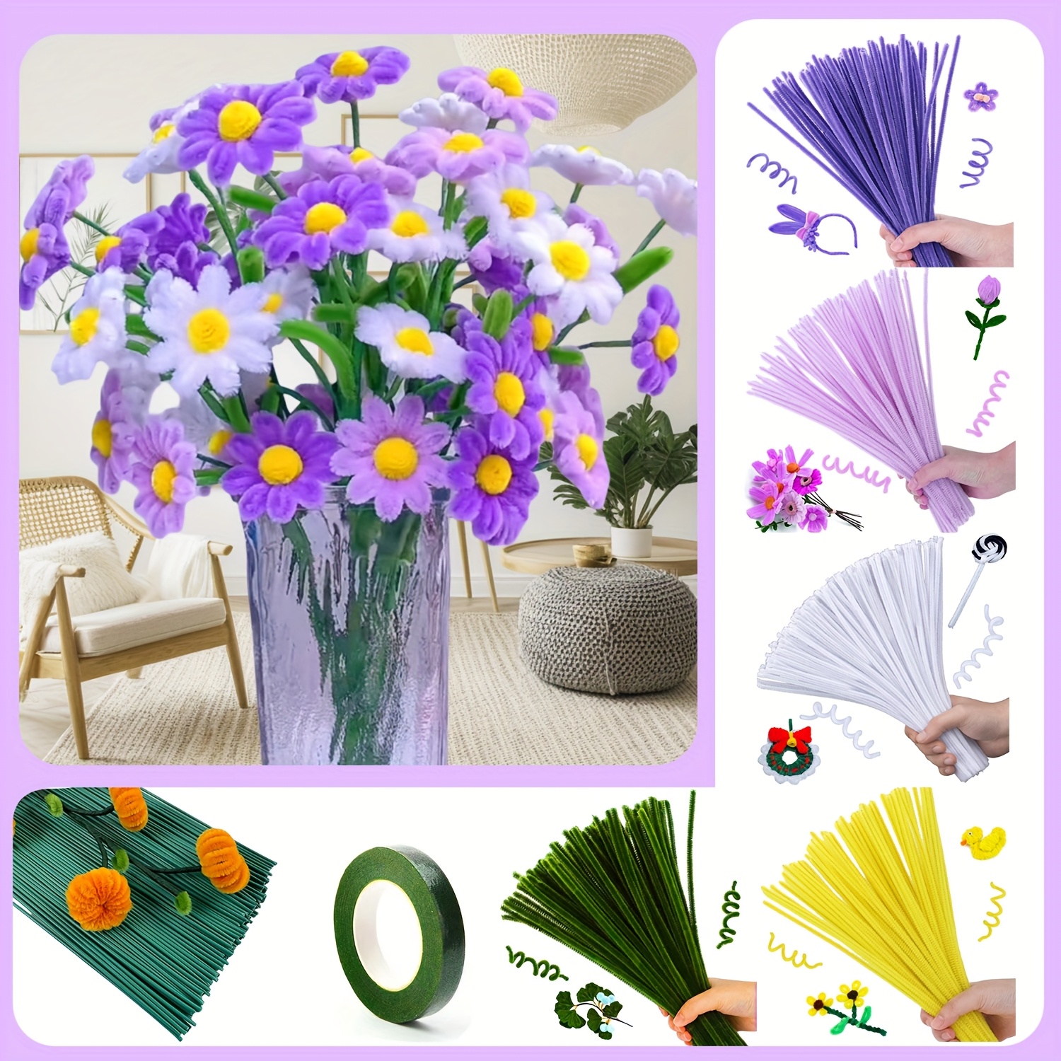 271pcs daisy flower crafting set instructional video - Temu Denmark