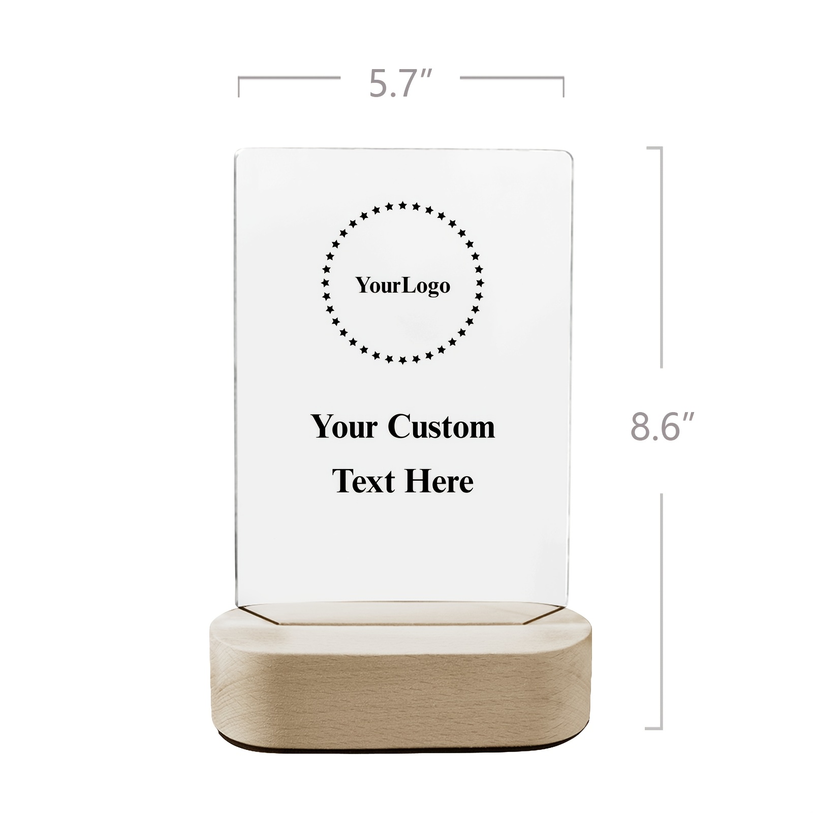 TEMU Custom Engraved Acrylic Trophy Plaque With Wooden Stand - Personalized Name & Message For Employee Appreciation, Retirement Recognition Awards -