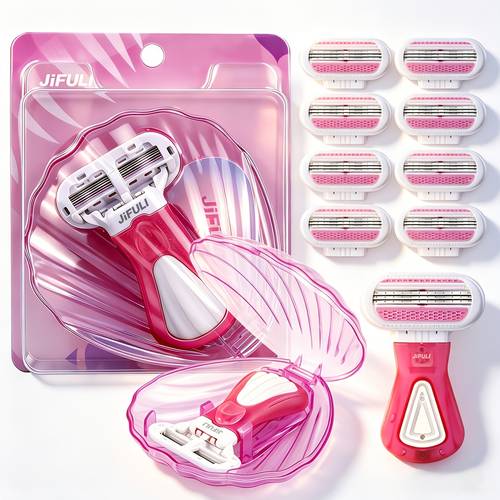 razors for women shaving body bikini hair remover 3 layer stainless steel safety manual hair removal with replaceable heads smooth shaving manual razor easy to clean no clogging of hair gift for festival