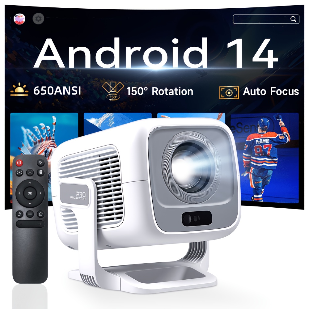Image of 4k Support 1080p Hd Native Projector With Wifi6 And Bt5.2, 650ansi, Movie Home Theater With Auto Focus & Keystone, For Indoor Use, Smart Proyector Compatible With Phone/tv Stick/pc/ps5