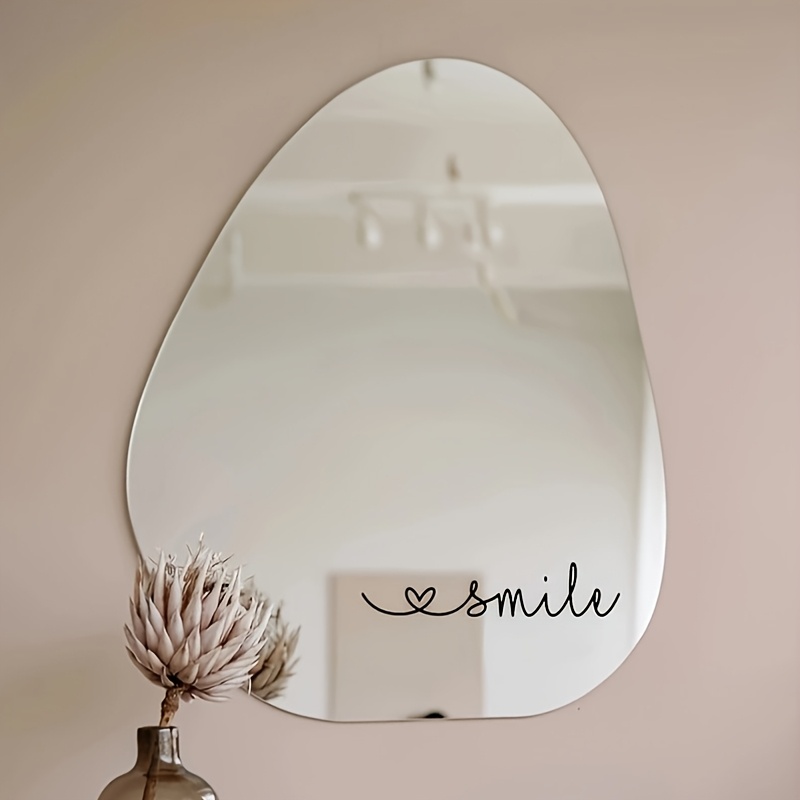 

1pc "smile" Sticker - Elegant Cursive Design, Guest Bathroom Or Your Own Vanity, & Easy To Apply, Bathroom Decor And Accessories