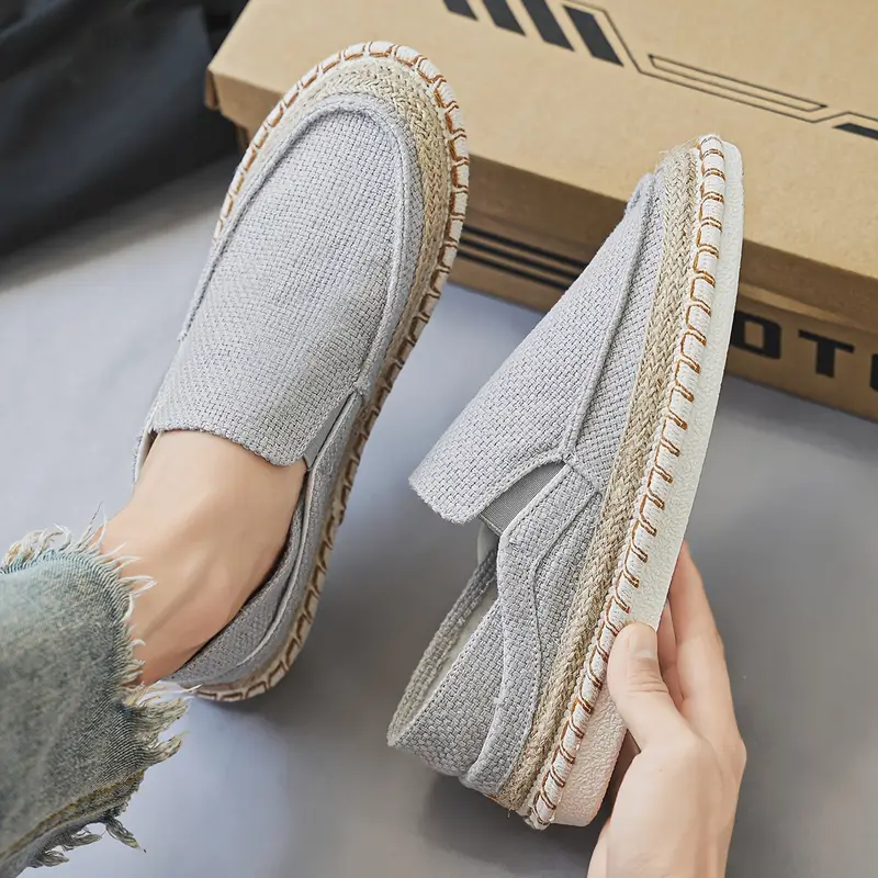 mens solid color slip on breathable sneakers comfy non slip casual walking shoes for mens outdoor activities details 6