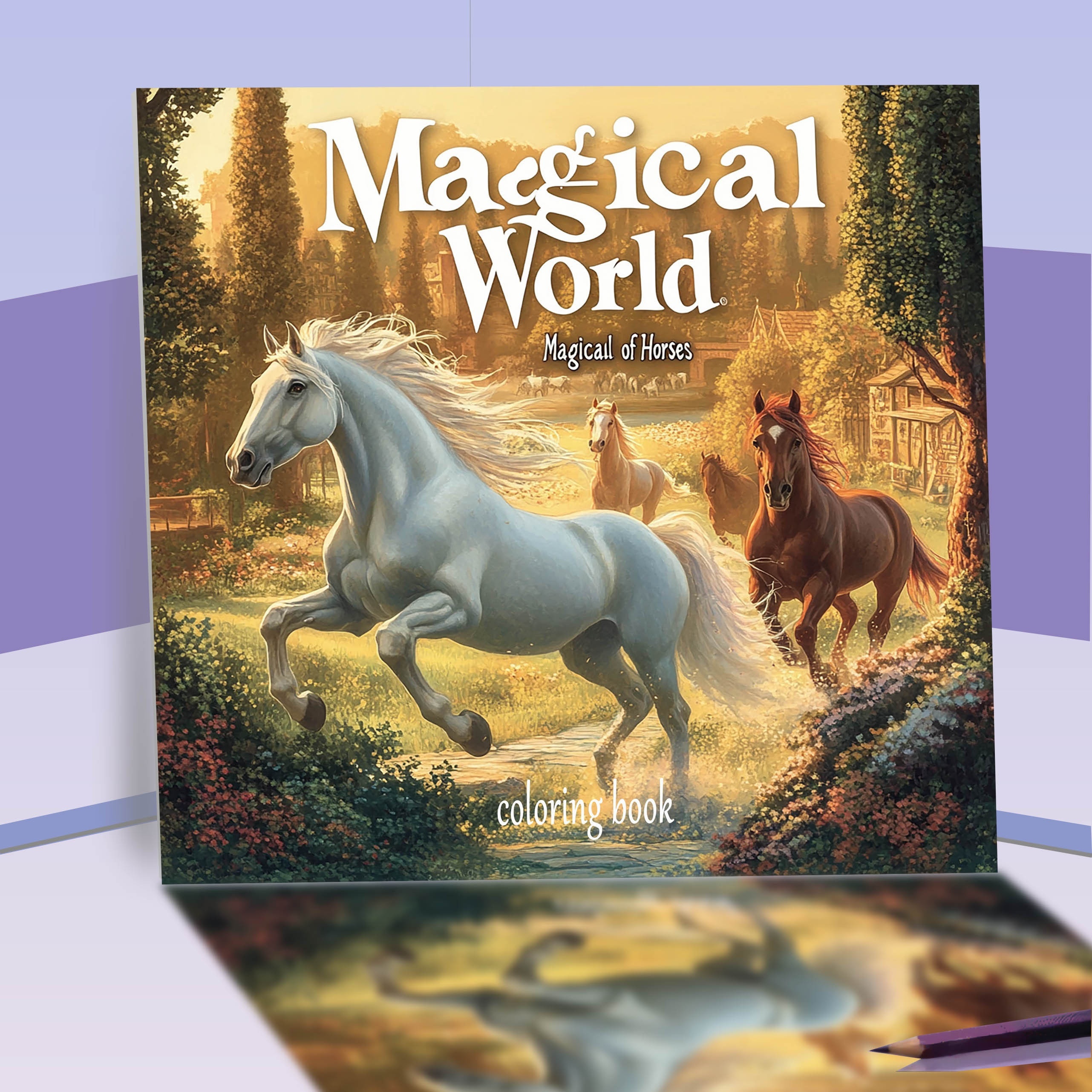 

Adult Coloring Book - Magical World Of Horses - 20 Pages Of Premium Thick Paper - Perfect For Relaxation, Festivals, And Birthday Gifts - Artistic Horse Illustrations For Experienced Colorists