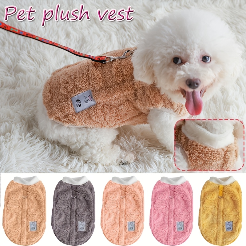 

Pet Clothing, Autumn And Winter Fluffy Vest For Cats And Dogs Towing Clothing, Bear Pattern Warm Vest Christmas Gift