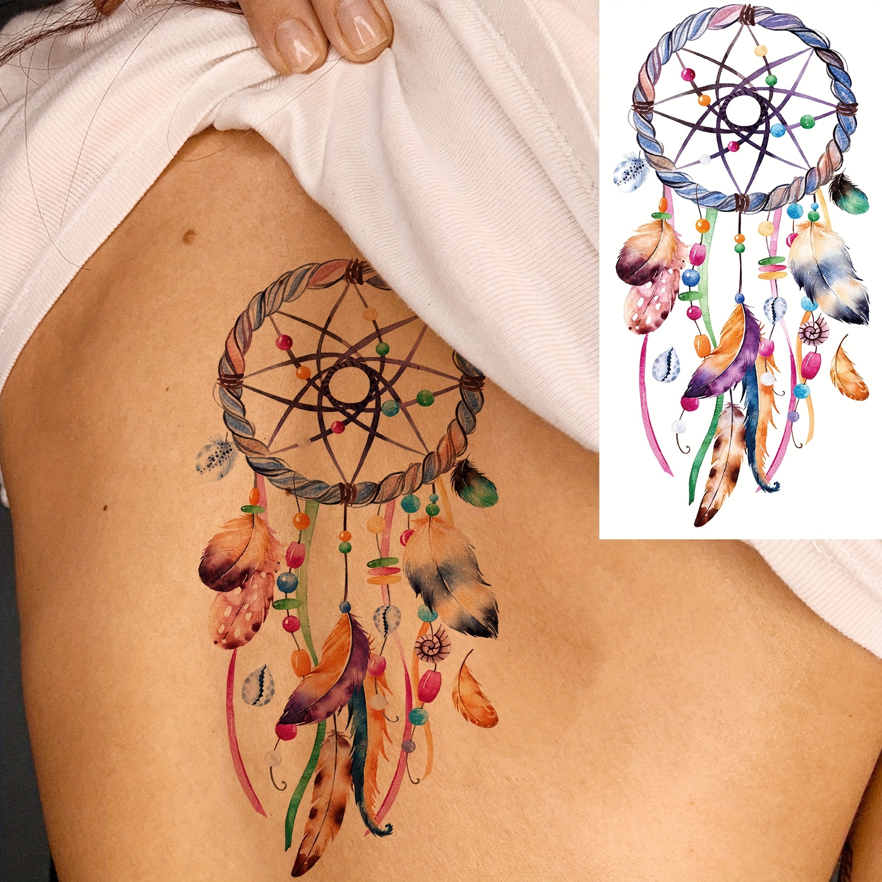 dream catcher tattoos sold on Temu United States, image size:1800x1800