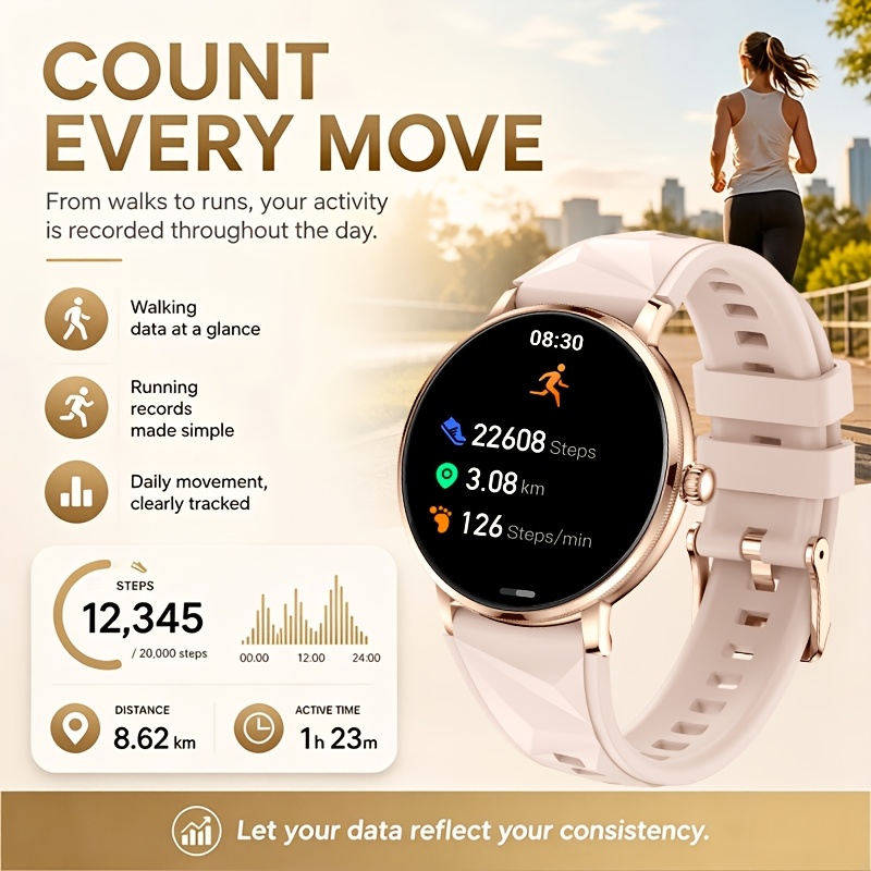 Women's Ultra-thin Smartwatch with Wireless Calling, Elegant Design