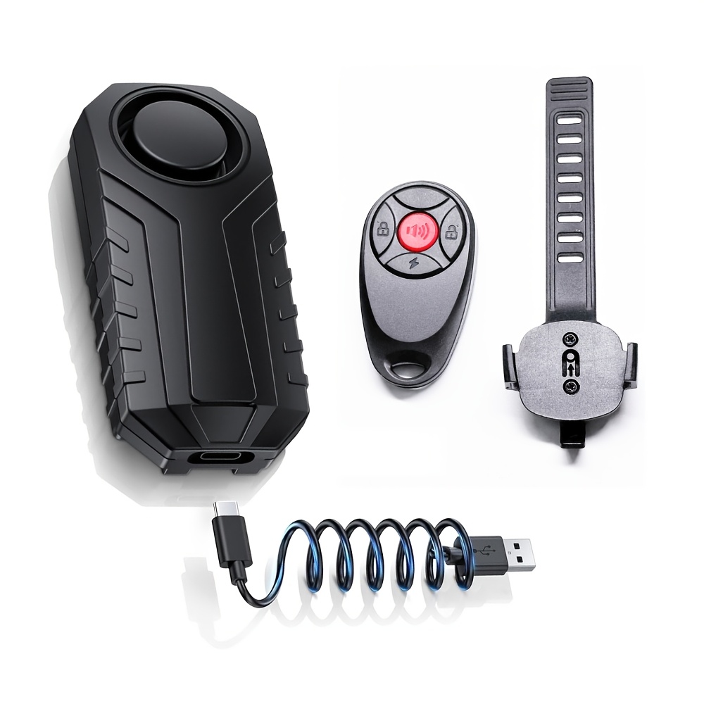 sensing bike alarm with remote, 113db loud bicycle alarm system