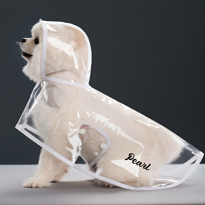 TEMU Custom Name/text Dog Raincoat - Ized Pet Jacket , Waterproof Pvc Coat For Small & Medium Dogs (chihuahua, Pomeranian, Shih Tzu, Poodle) -