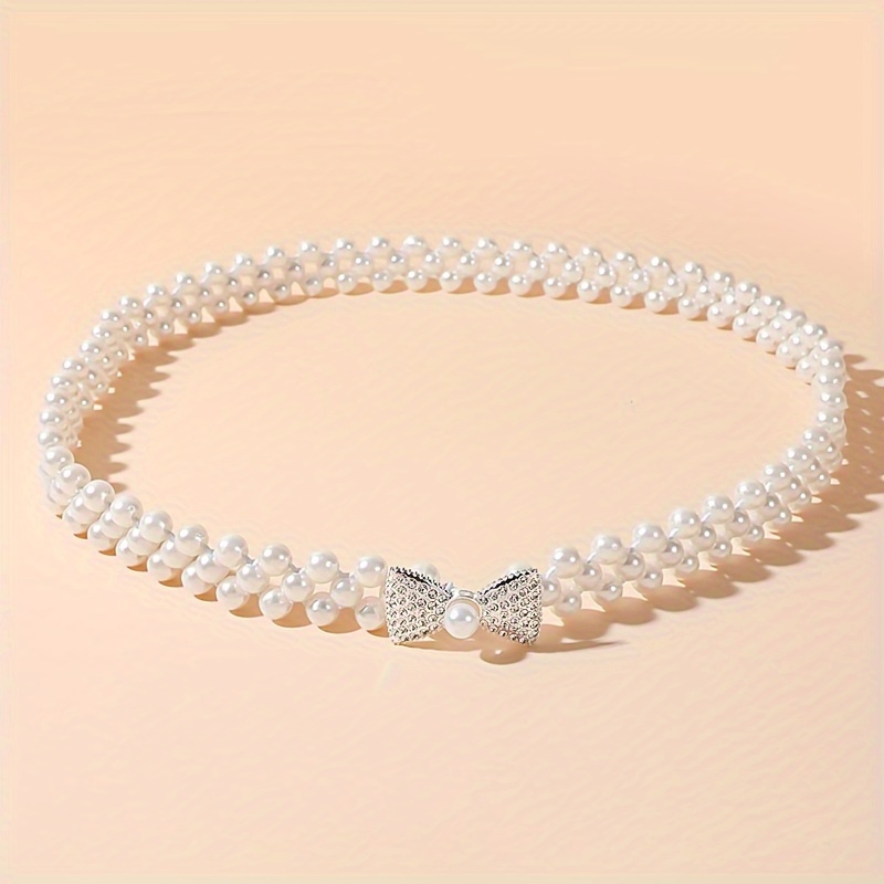 1 Women's Elastic Pearl Belt