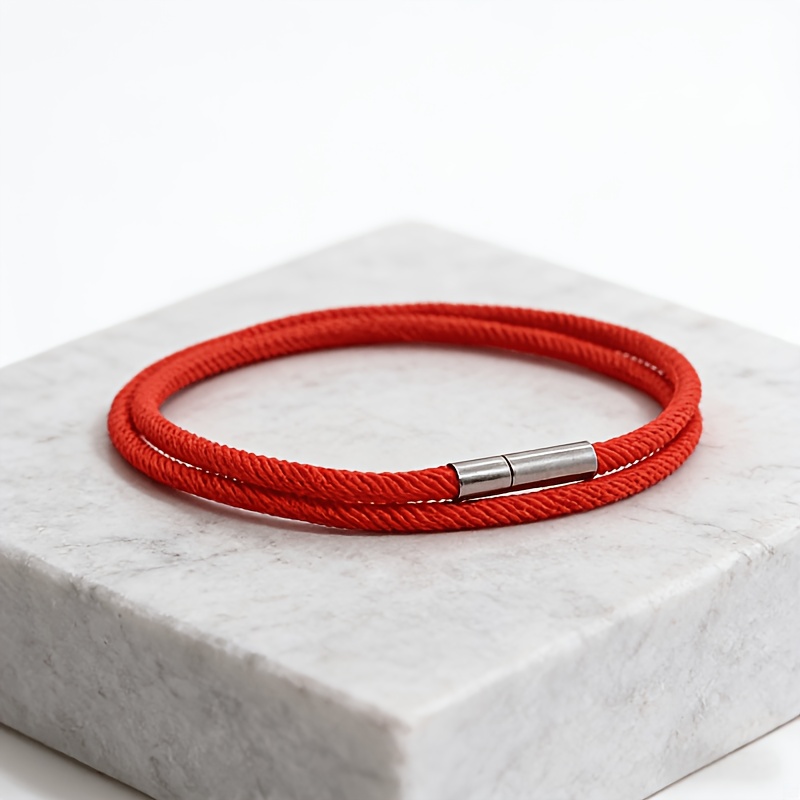 TEMU Pulsera de cuerda trenzada de multicolor de 4 mm, cordón minimalista de capa, pulsera para hombres y mujeres, pulsera para camping al , regalo