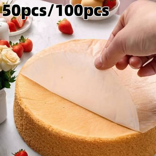 50pcs 100pcs round baking papers 6 8 non stick baking tray ideal for cheesecakes chiffon cakes biscuits breads air fryers dutch ovens cupcake separators and pies