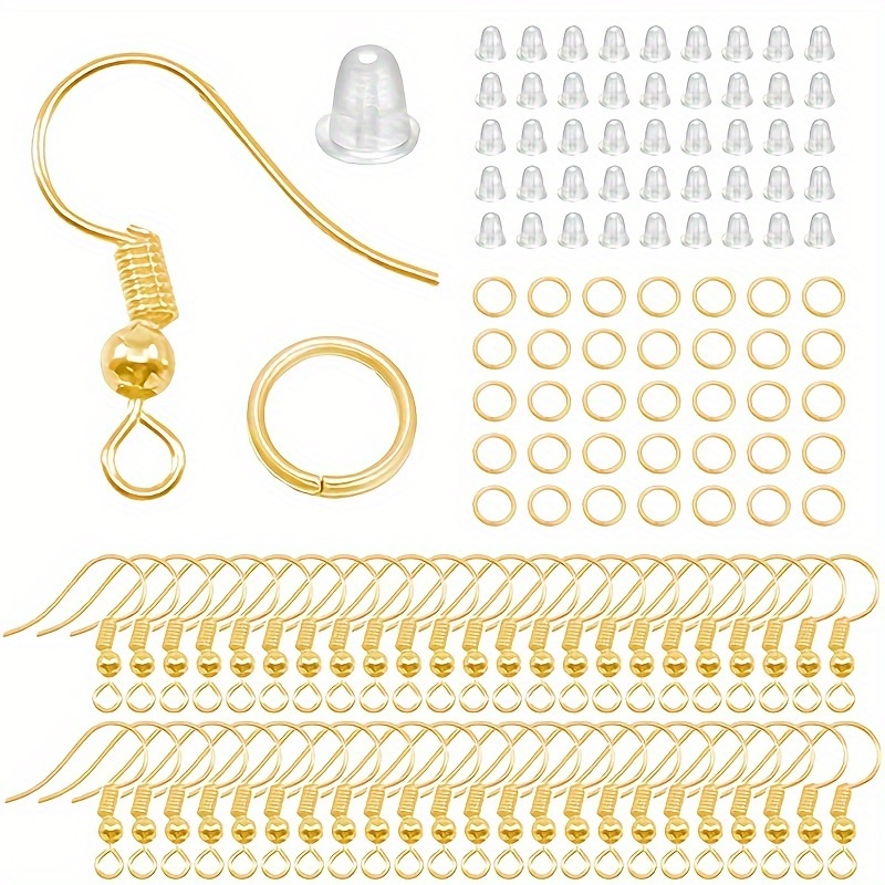 

150pcs Jewelry Making Supplies Set - Iron Alloy Earring , Jump Rings, And Ear For Accessories