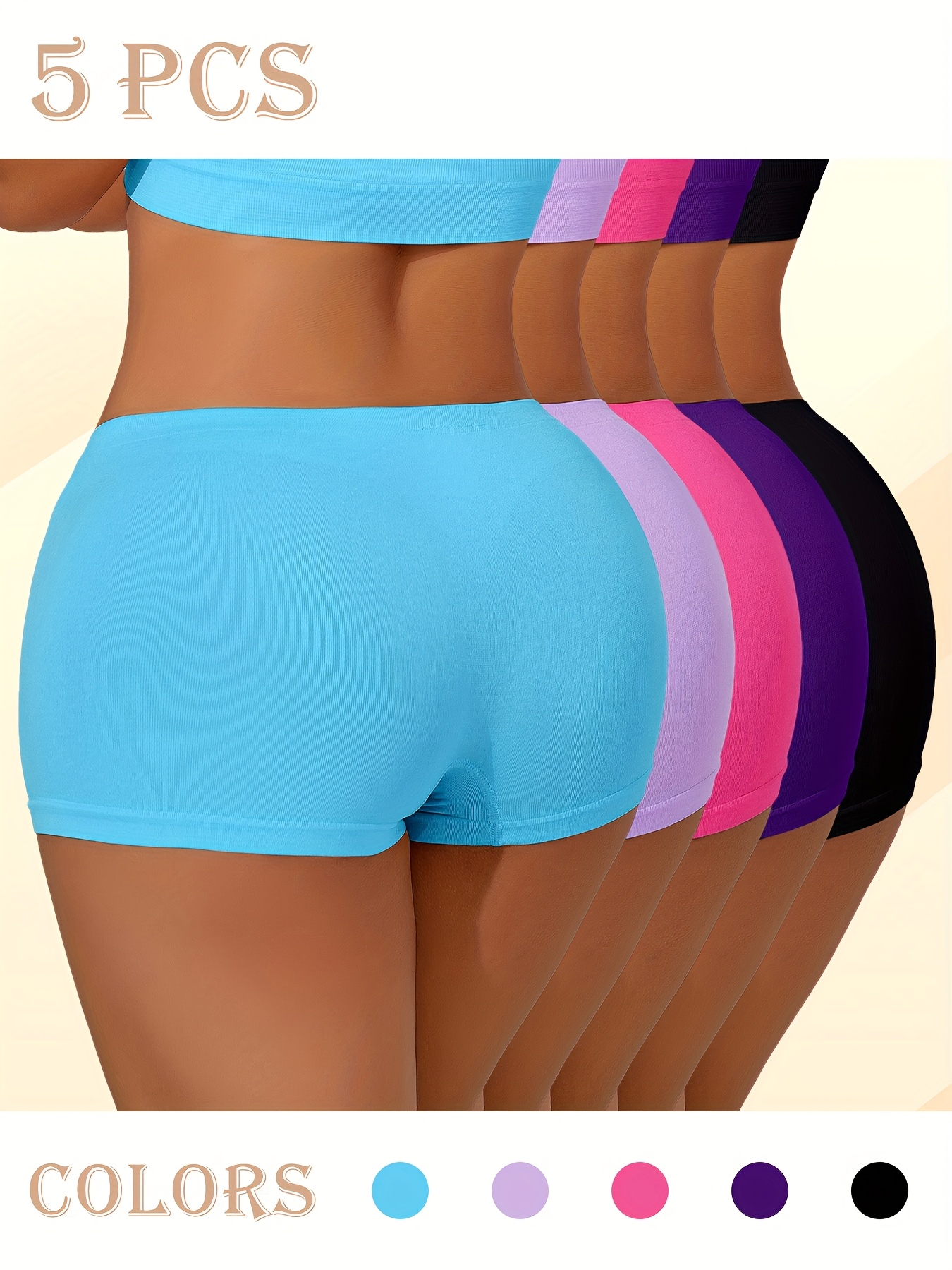 5 pack womens seamless boyshorts designed to prevent visibility lift the buttocks and provide a smooth fit