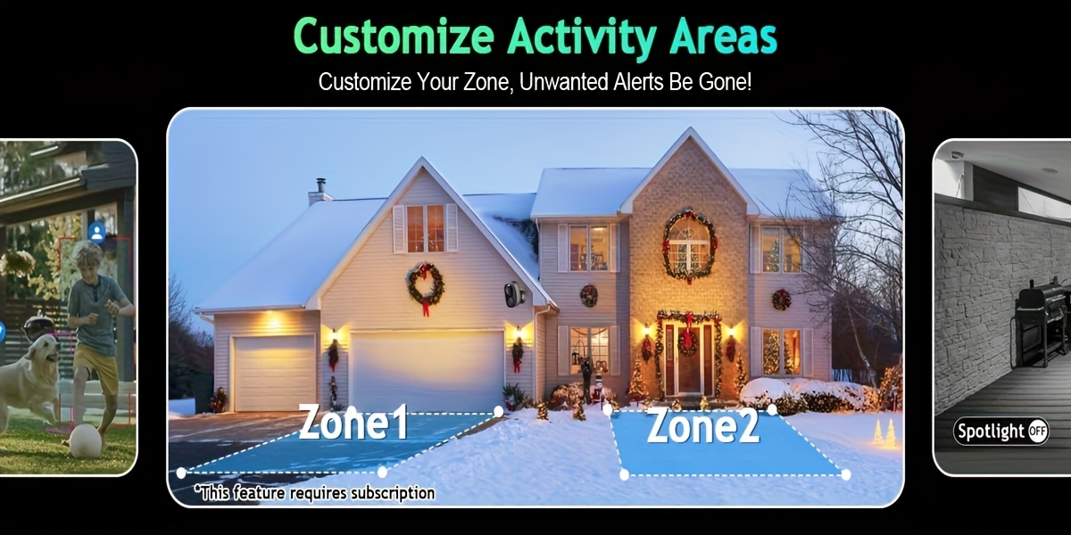 4 Pack black Security Cameras Wireless Outdoor/Indoor, 2MP Battery Powered 2.4Ghz WiFi Camera for Home Security with, SD/ Free Cloud Storage, AI Motion Detection, Color Night Vision, 2-Way Audio