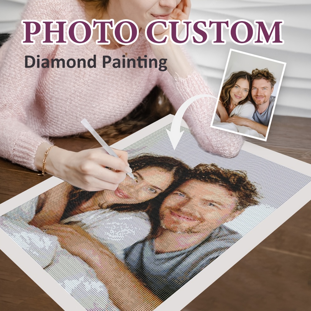 

Custom Photo Diamond Painting Kit - Personalized Round Diamond Mosaic Art, Unique Gift Idea For Home Decor