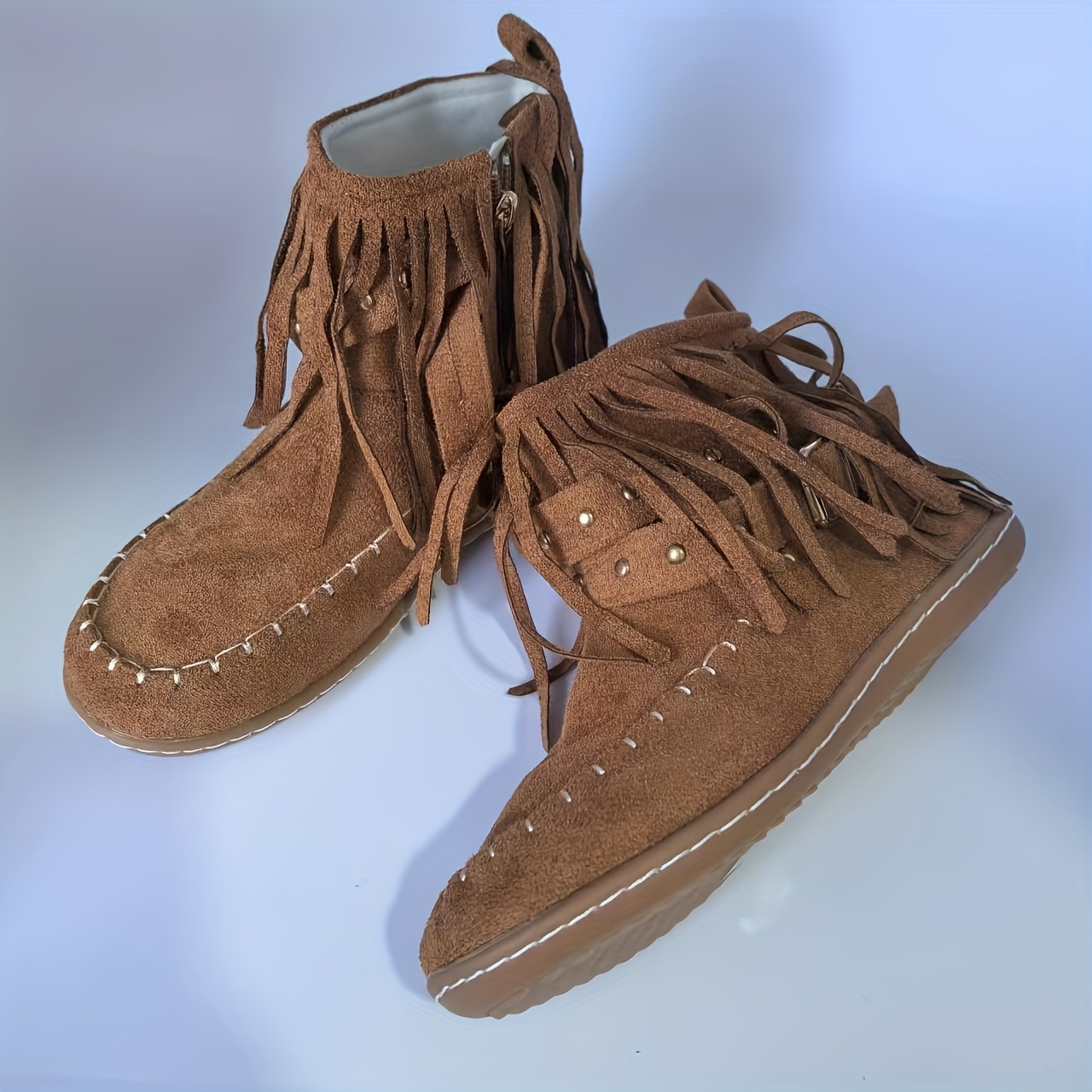 fringe boots sold on Temu United States