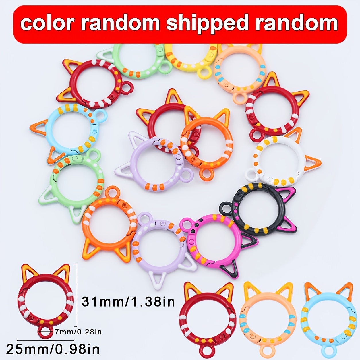 TEMU 24mm Random Color Alloy Clasp Connector For Jewelry Making Key Rings, Diy Keychains (rings), Key Ring Accessories, High-quality/keychain