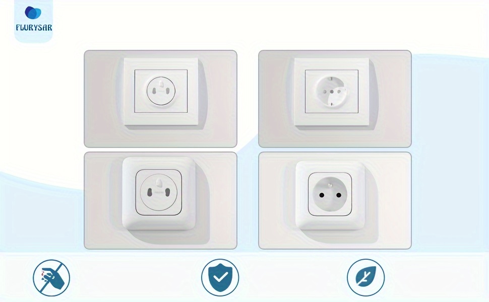 20-Pack Child Safety Outlet Covers - Easy Install, BPA-Free ABS Material, White - Compatible with French, German, Belgian, Polish, Slovak, Czech, Spanish, Dutch, and Norwegian Type E & F Sockets details 2