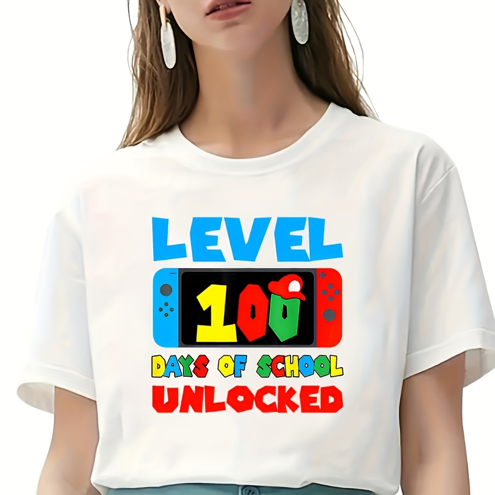 

4pcs Set Of 2025 Trendy "level Days Of School Unlocked" Gamer Diy Iron-on Transfers - Vinyl Stickers For T-shirts, Hoodies, Sweatshirts -