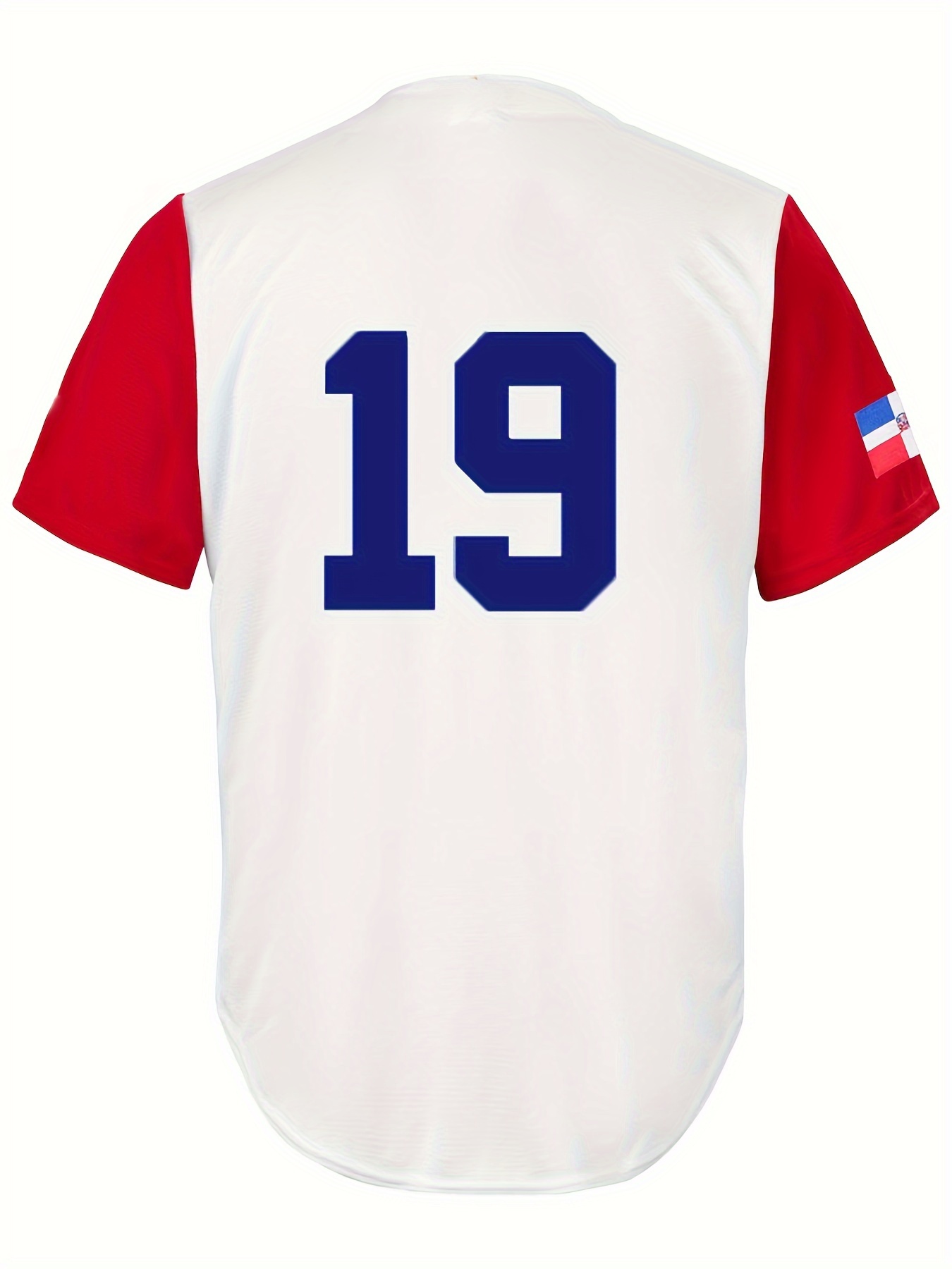 Men's Baseball Jersey Shirt 19 Graphic Print Top, Dominican Republic Jersey, Puerto Rican Jersey, Mardi Gras Baseball Jersey, Classic Breathable, image size:800x1067