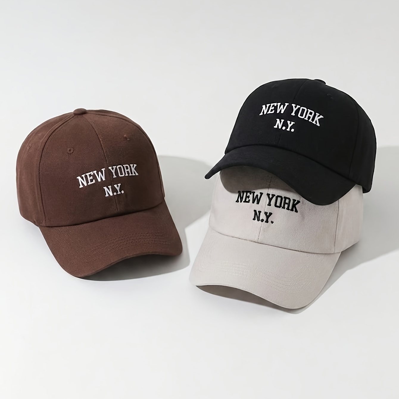 TEMU 3 Gorras de béisbol/ ajustables con bordado de "", gorras casuales para viajes de /otoño, vacaciones en , estilo Y2K aptas para