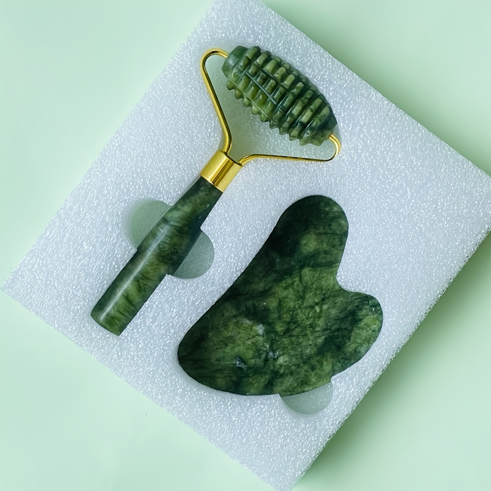 Luxury Facial Massage Set Gua Sha Roller Zinc Temu