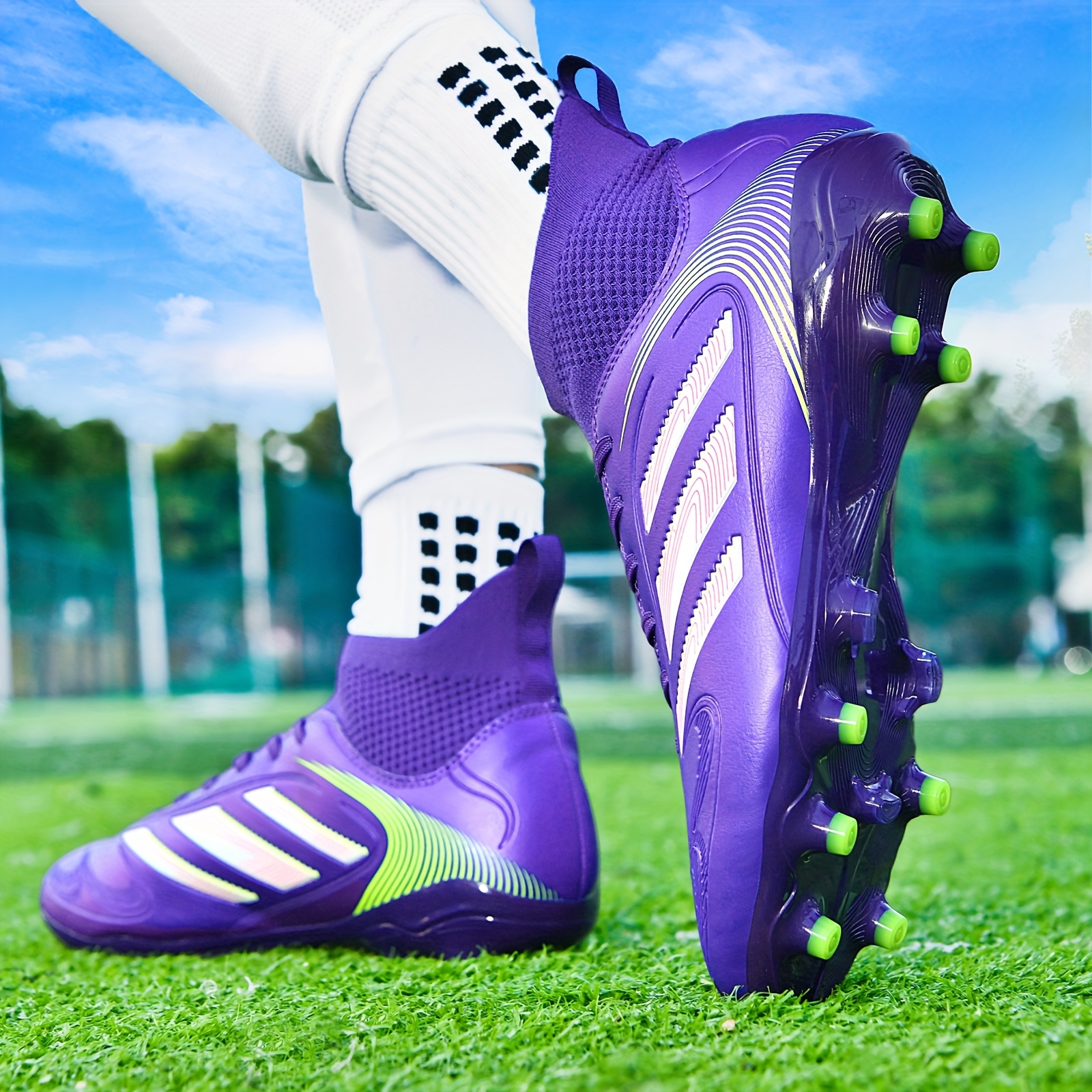 Zapatillas de Fútbol para Hombre, Botas Premium Sin Costuras Antideslizantes y Duraderas para Césped Exterior con Súper Agarre y Soporte de Tobillo, de Alta Gama y Estilo