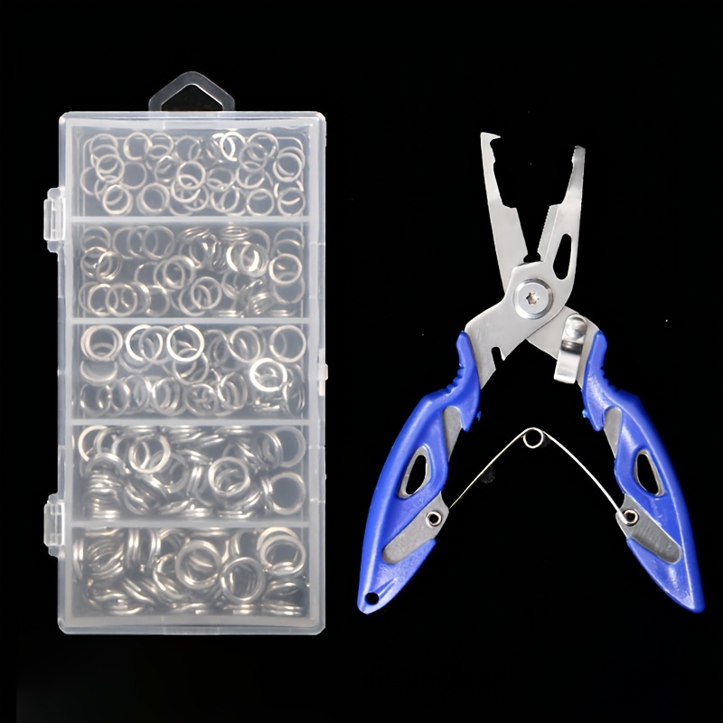 Image of 201pcs/set Stainless Steel Flat Double Ring Set Reinforced Lure Fishing Gear Includes Stainless Steel Lure Pliers Sea Fishing Accessories Connecting Ring