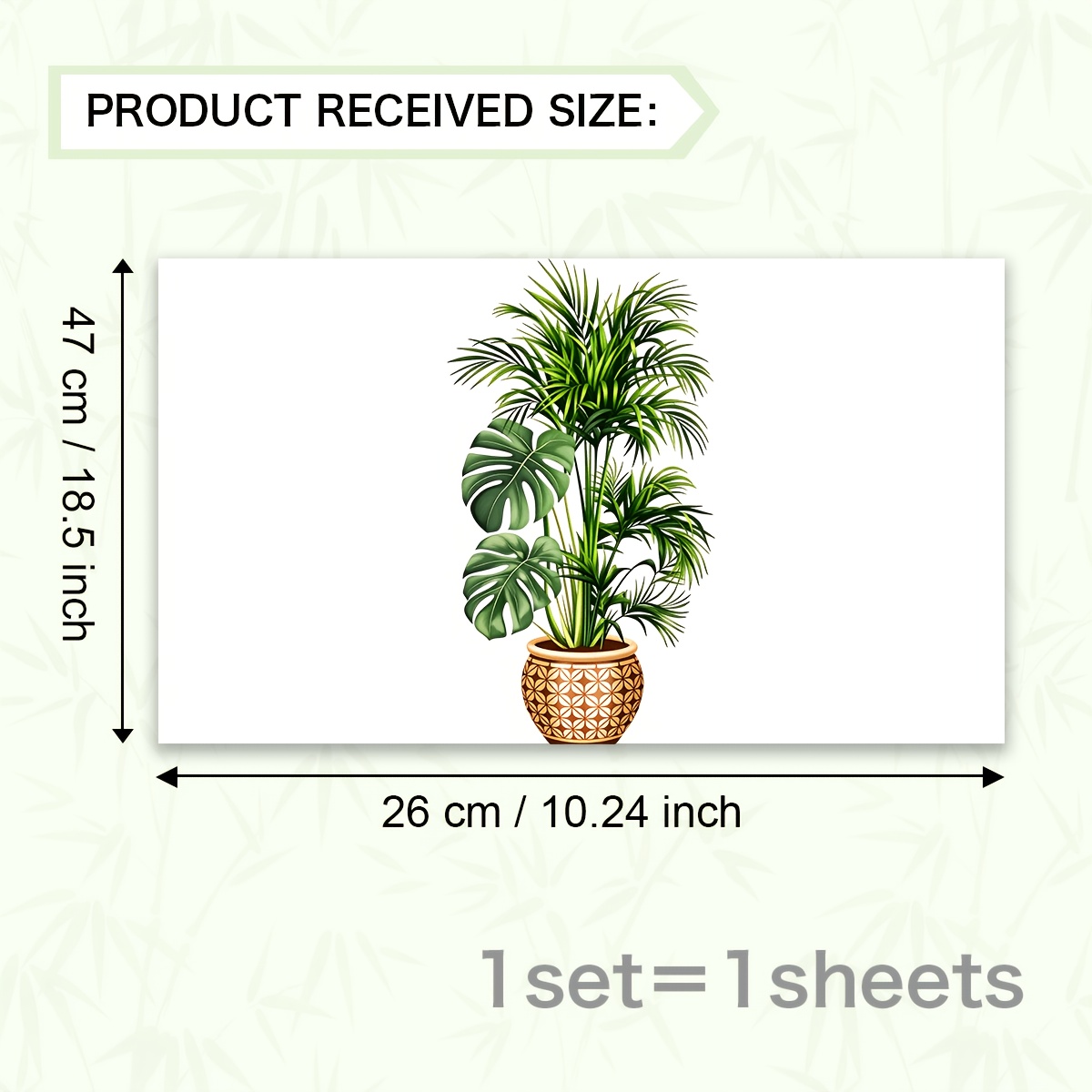 TEMU Autocollants de fenêtre pour plantes en pot de verdure , décalcomanies de verre Monstera et feuilles de palmier, adaptés aux portes et fenêtres